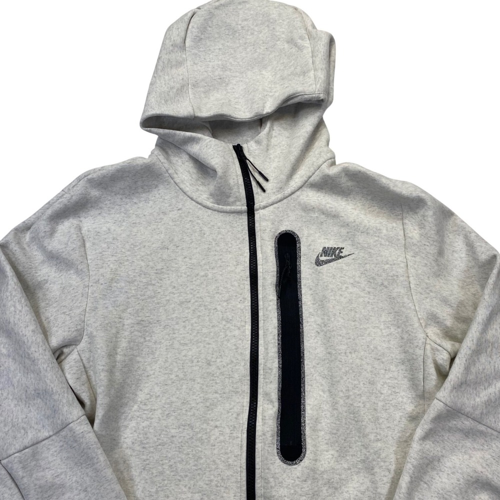 Nike‎ Tech Fleece Full Zip Hoodie Mens Medium White Heather Colorway DD4688-100
